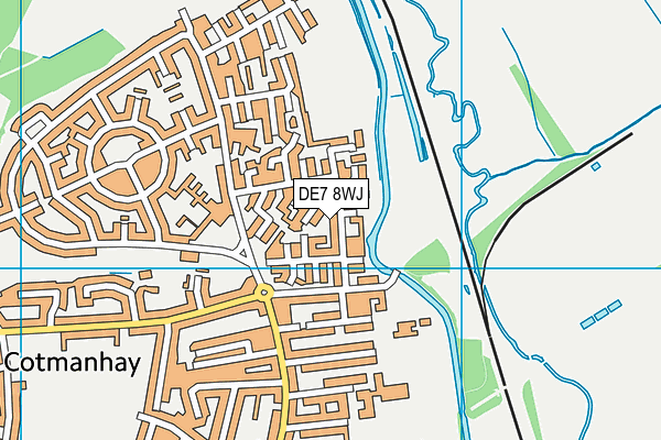 DE7 8WJ map - OS VectorMap District (Ordnance Survey)