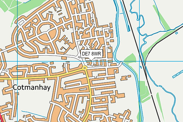 DE7 8WR map - OS VectorMap District (Ordnance Survey)