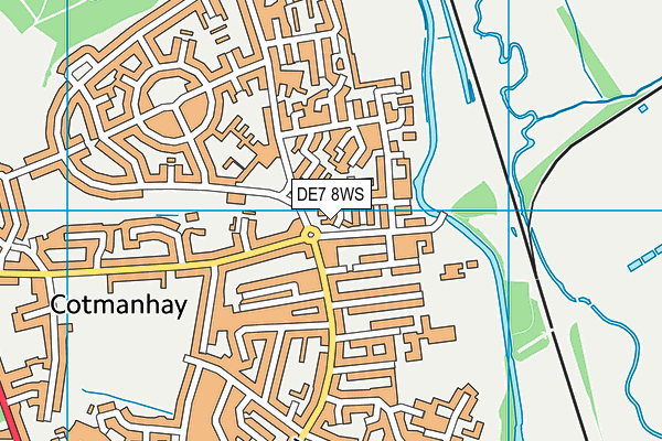 DE7 8WS map - OS VectorMap District (Ordnance Survey)