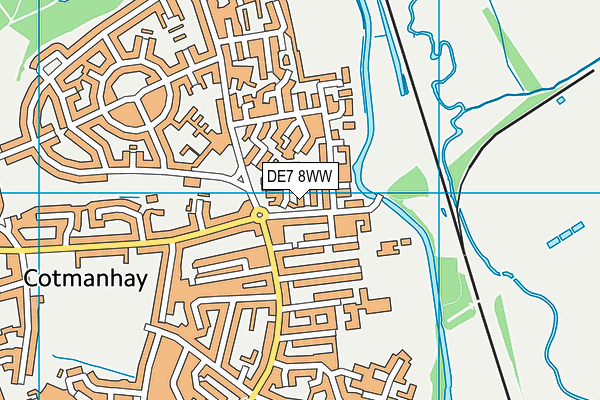 DE7 8WW map - OS VectorMap District (Ordnance Survey)