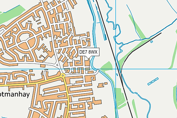 DE7 8WX map - OS VectorMap District (Ordnance Survey)