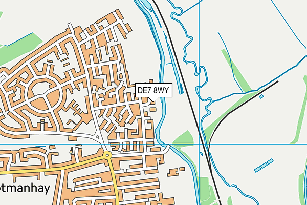 DE7 8WY map - OS VectorMap District (Ordnance Survey)