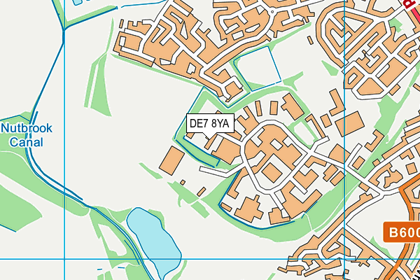DE7 8YA map - OS VectorMap District (Ordnance Survey)