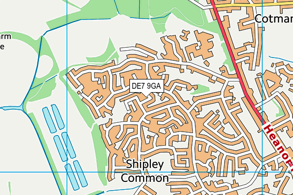 DE7 9GA map - OS VectorMap District (Ordnance Survey)