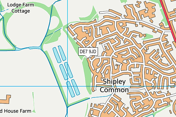 DE7 9JD map - OS VectorMap District (Ordnance Survey)