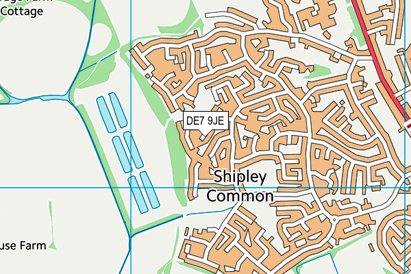 DE7 9JE map - OS VectorMap District (Ordnance Survey)