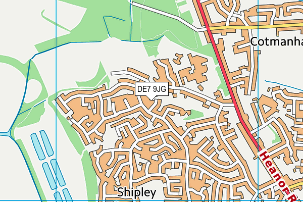 DE7 9JG map - OS VectorMap District (Ordnance Survey)