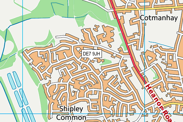 DE7 9JH map - OS VectorMap District (Ordnance Survey)