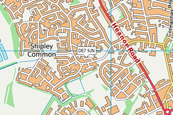 DE7 9JN map - OS VectorMap District (Ordnance Survey)