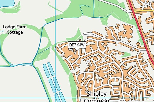 DE7 9JW map - OS VectorMap District (Ordnance Survey)