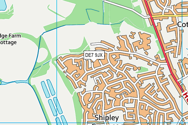 DE7 9JX map - OS VectorMap District (Ordnance Survey)