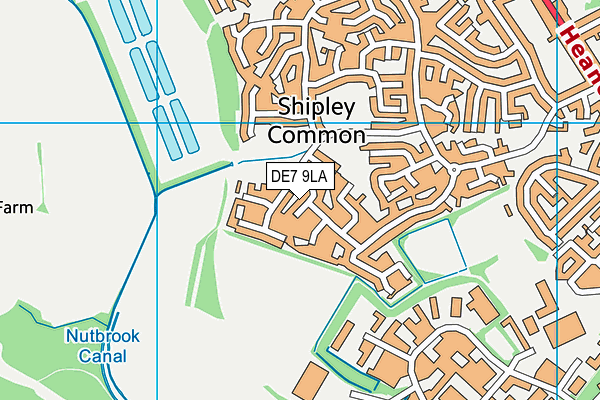 DE7 9LA map - OS VectorMap District (Ordnance Survey)