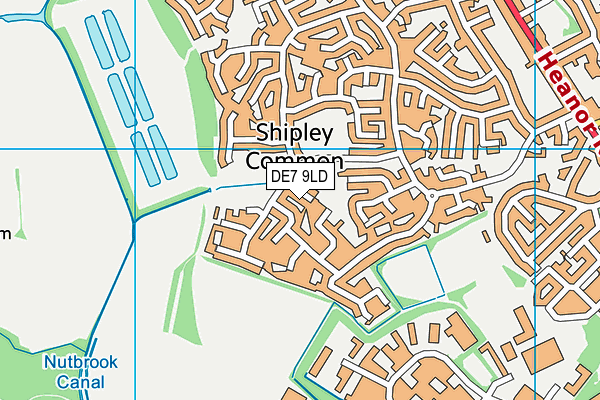 DE7 9LD map - OS VectorMap District (Ordnance Survey)
