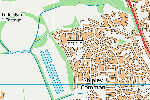 DE7 9LF map - OS VectorMap District (Ordnance Survey)