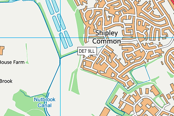 DE7 9LL map - OS VectorMap District (Ordnance Survey)