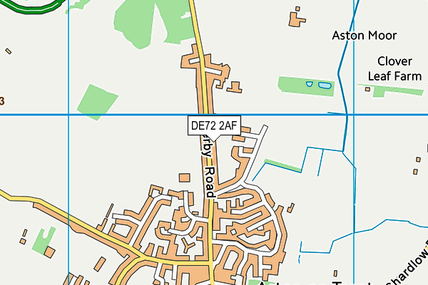 DE72 2AF map - OS VectorMap District (Ordnance Survey)