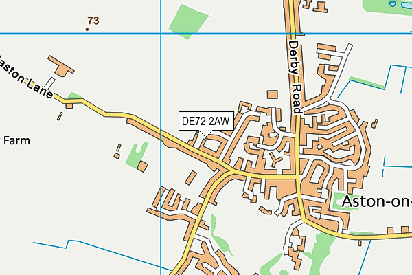 DE72 2AW map - OS VectorMap District (Ordnance Survey)