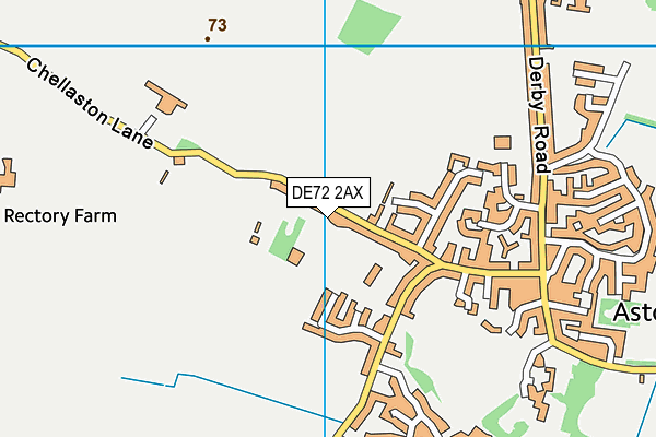 DE72 2AX map - OS VectorMap District (Ordnance Survey)