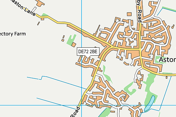 DE72 2BE map - OS VectorMap District (Ordnance Survey)