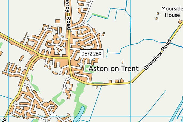 DE72 2BX map - OS VectorMap District (Ordnance Survey)