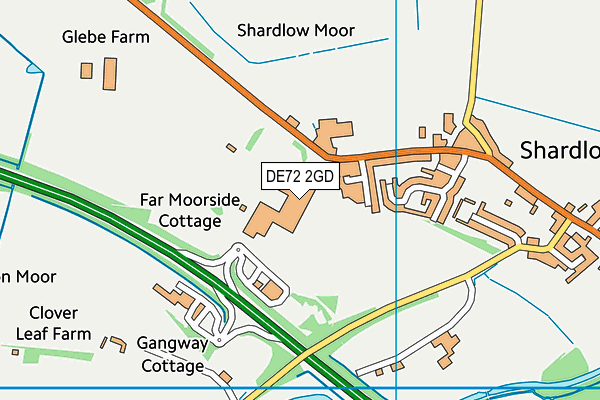 DE72 2GD map - OS VectorMap District (Ordnance Survey)