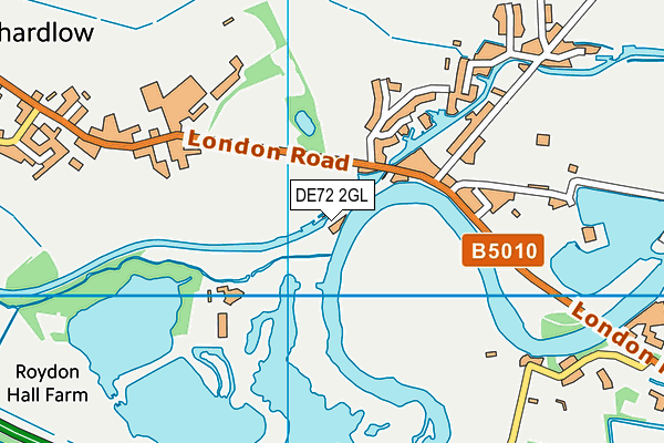 DE72 2GL map - OS VectorMap District (Ordnance Survey)