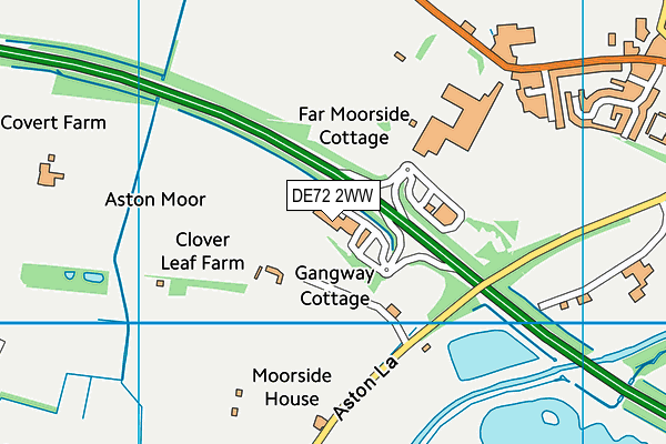 DE72 2WW map - OS VectorMap District (Ordnance Survey)