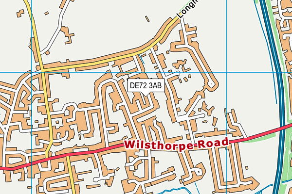 DE72 3AB map - OS VectorMap District (Ordnance Survey)