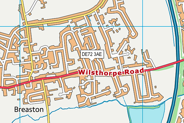 DE72 3AE map - OS VectorMap District (Ordnance Survey)