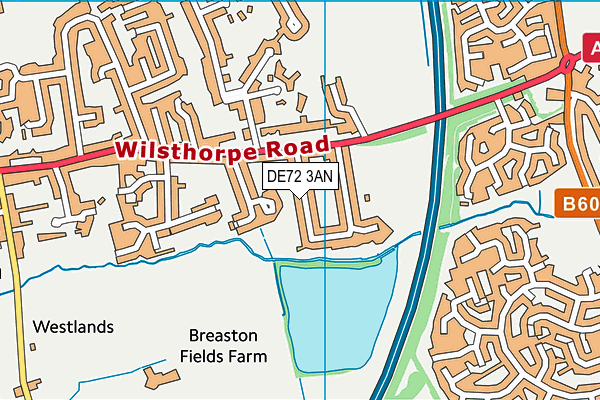 DE72 3AN map - OS VectorMap District (Ordnance Survey)