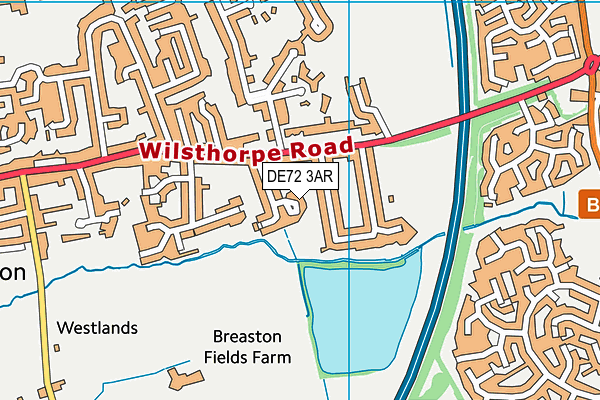 DE72 3AR map - OS VectorMap District (Ordnance Survey)