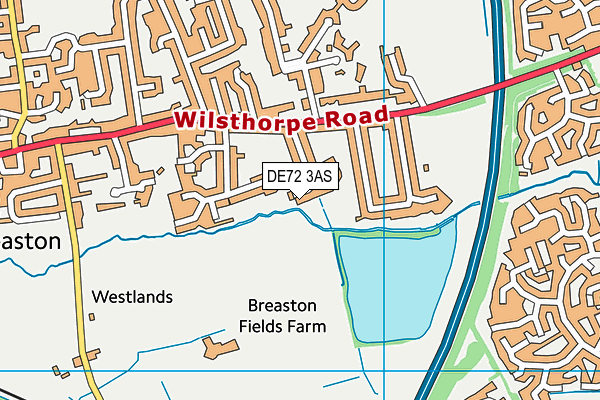 DE72 3AS map - OS VectorMap District (Ordnance Survey)