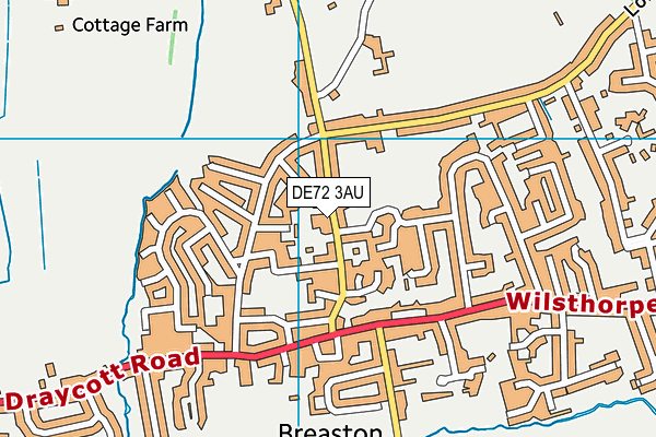 DE72 3AU map - OS VectorMap District (Ordnance Survey)
