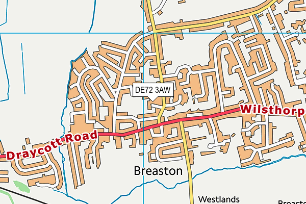 DE72 3AW map - OS VectorMap District (Ordnance Survey)