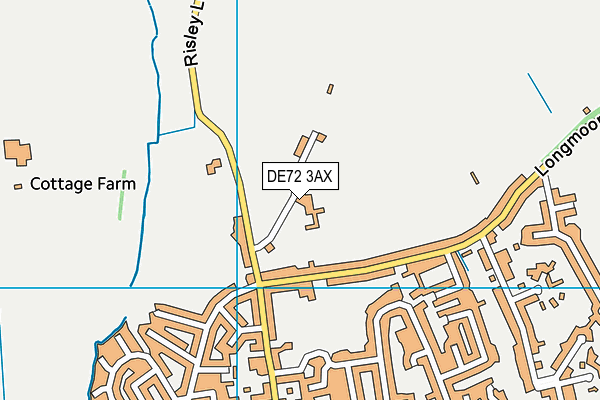 DE72 3AX map - OS VectorMap District (Ordnance Survey)