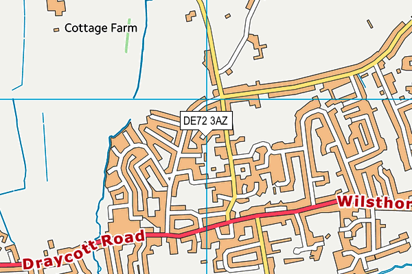 DE72 3AZ map - OS VectorMap District (Ordnance Survey)