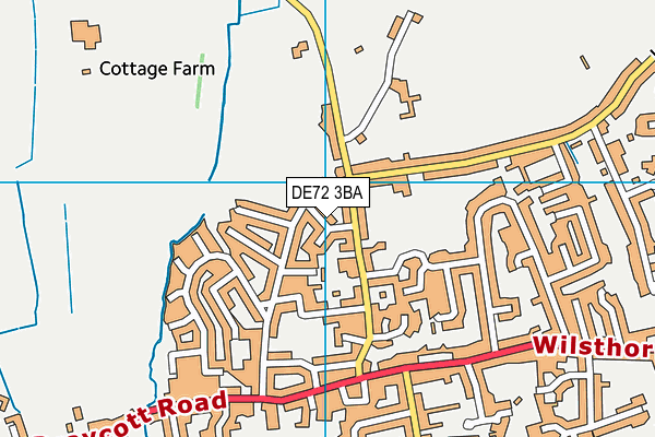 DE72 3BA map - OS VectorMap District (Ordnance Survey)