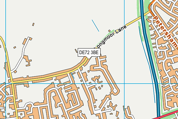 DE72 3BE map - OS VectorMap District (Ordnance Survey)