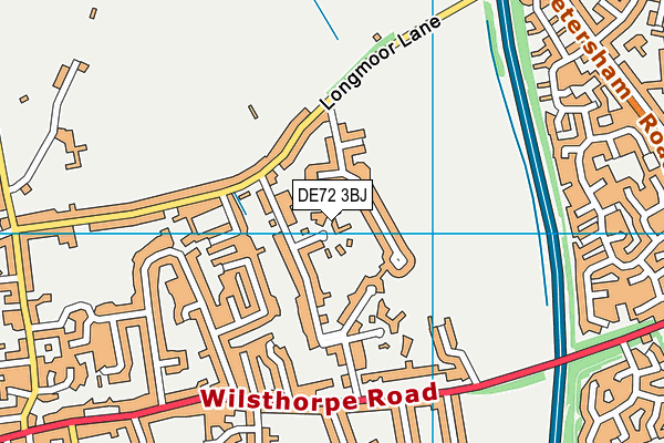 DE72 3BJ map - OS VectorMap District (Ordnance Survey)