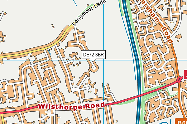 DE72 3BR map - OS VectorMap District (Ordnance Survey)