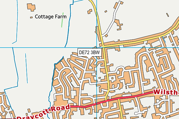 DE72 3BW map - OS VectorMap District (Ordnance Survey)