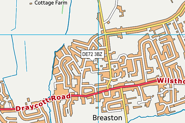 DE72 3BZ map - OS VectorMap District (Ordnance Survey)