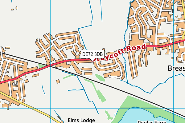 Ellern Mede Derby School map (DE72 3DB) - OS VectorMap District (Ordnance Survey)