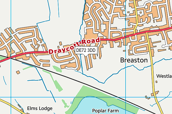 DE72 3DD map - OS VectorMap District (Ordnance Survey)