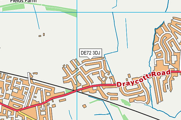 DE72 3DJ map - OS VectorMap District (Ordnance Survey)