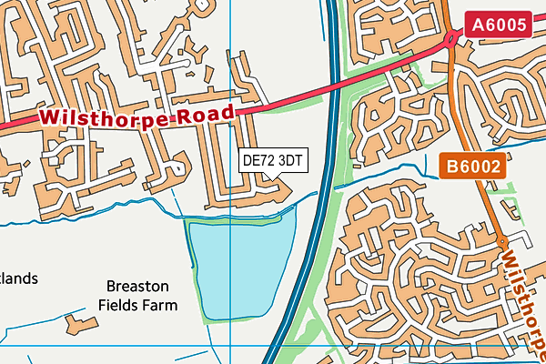 DE72 3DT map - OS VectorMap District (Ordnance Survey)