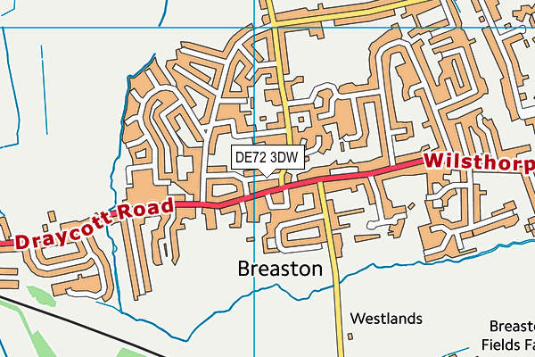 DE72 3DW map - OS VectorMap District (Ordnance Survey)