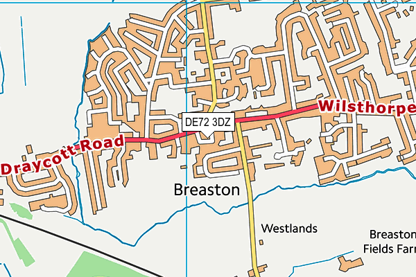 DE72 3DZ map - OS VectorMap District (Ordnance Survey)