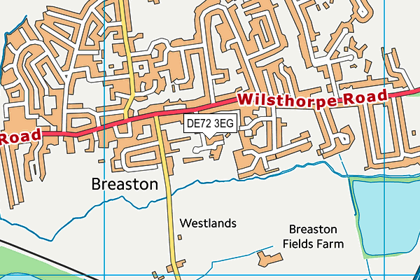 DE72 3EG map - OS VectorMap District (Ordnance Survey)