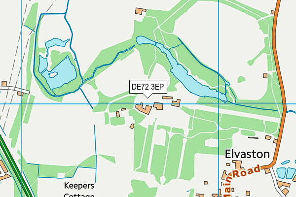 Elvaston Cricket Ground map (DE72 3EP) - OS VectorMap District (Ordnance Survey)